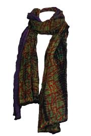 Batik Tørklæde Crepe Silke Indian Earth